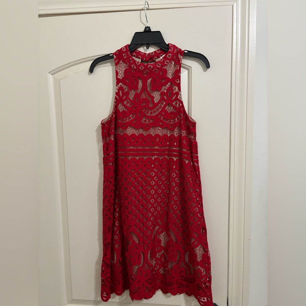 Francesca's Collections Scarlet Lace Mini Dress